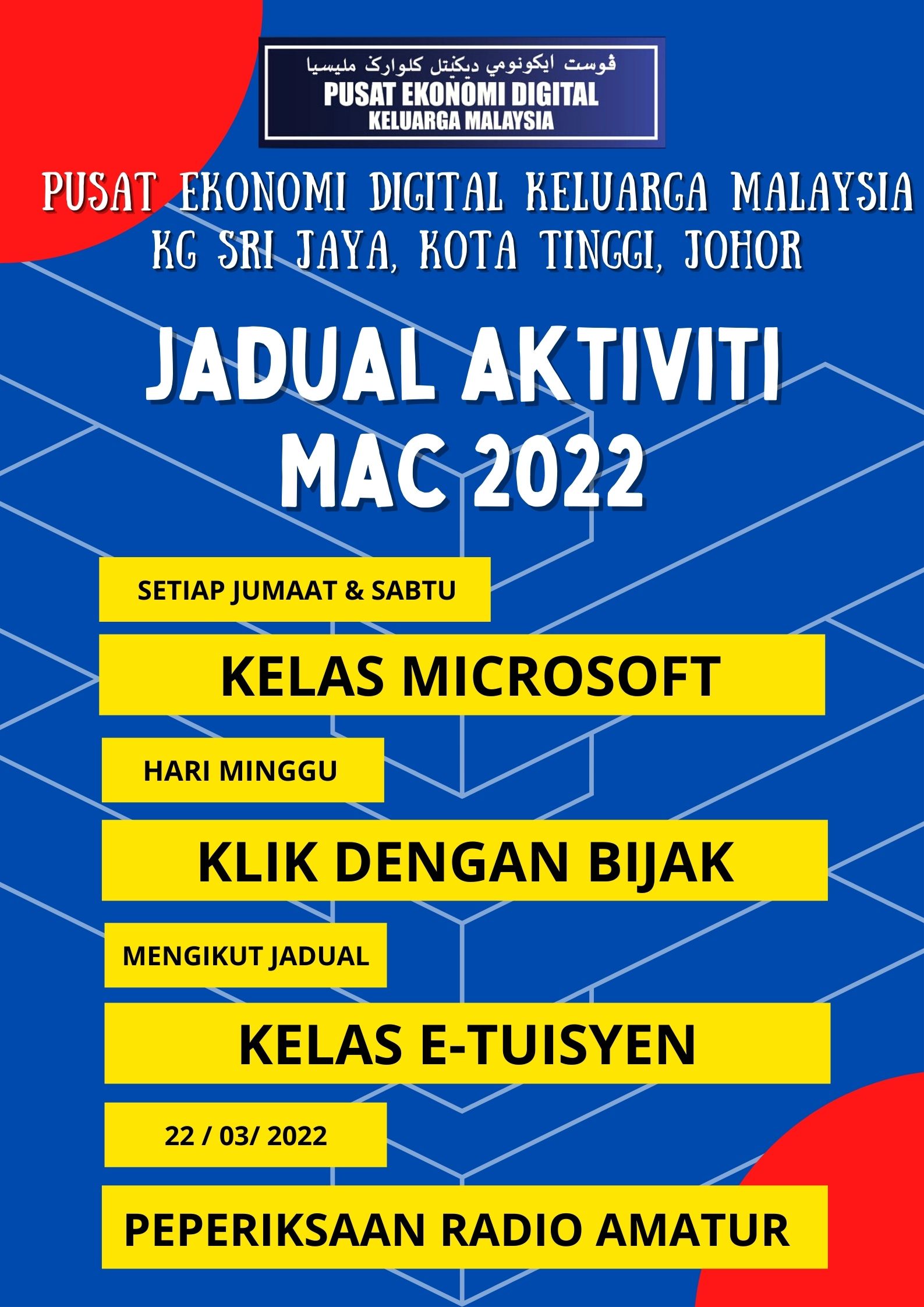 JADUAL AKTIVITI MAC 2022