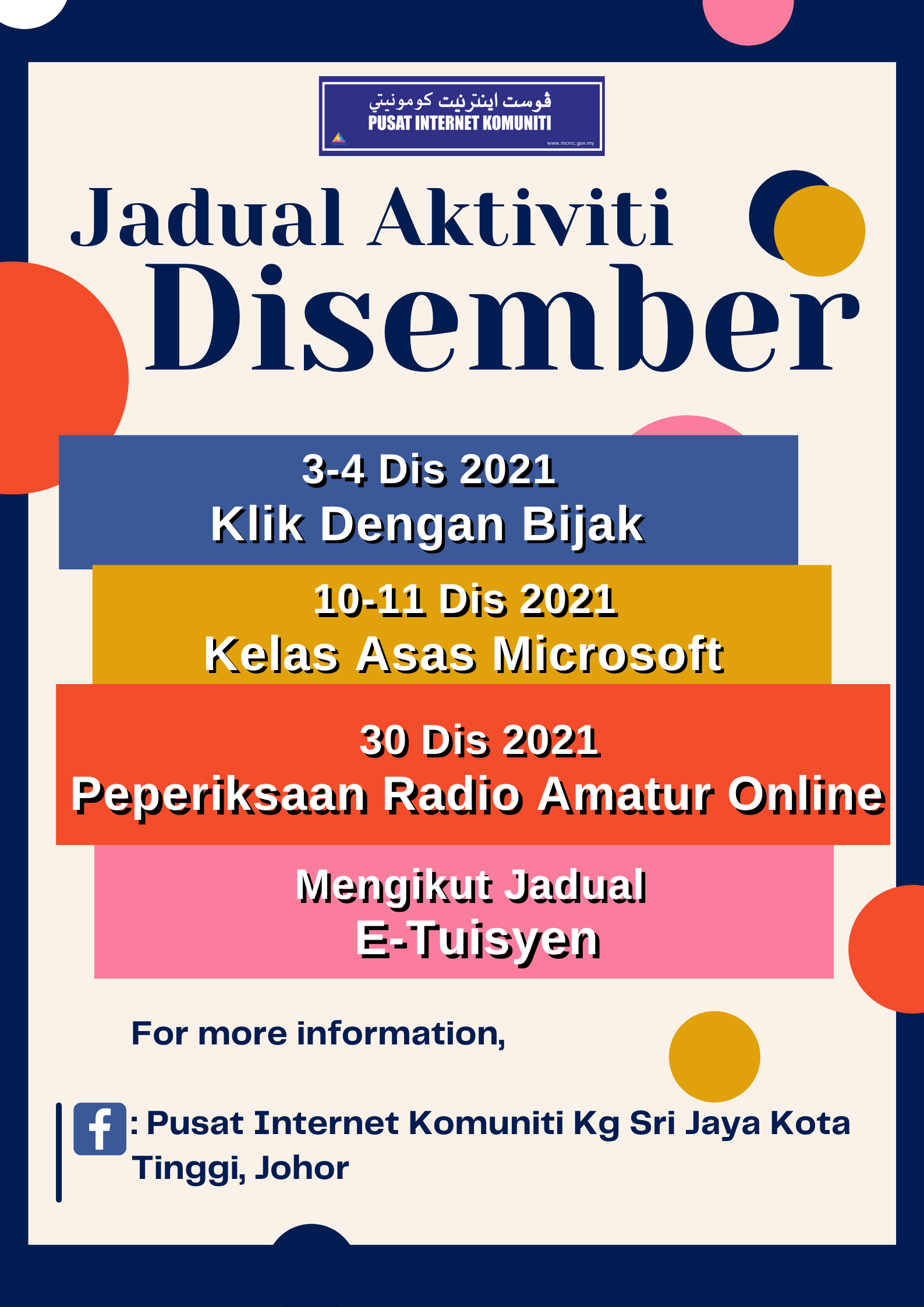 Jadual Aktiviti Disember