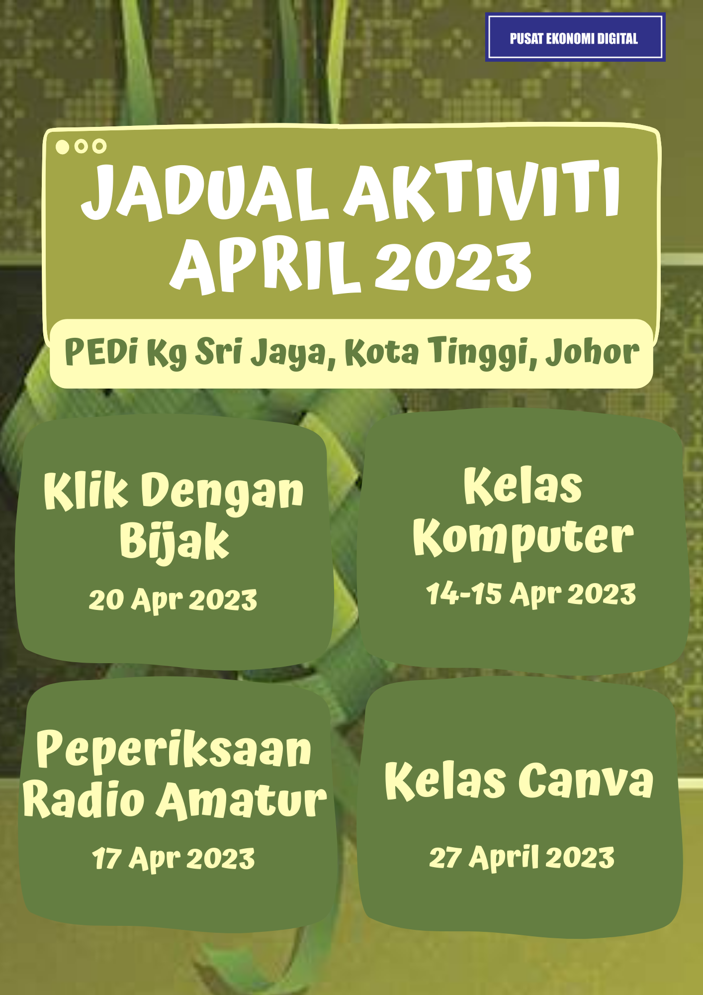 jadual aktiviti april 2023